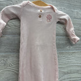 LS Ribbed PJ Gown Flowers NB
