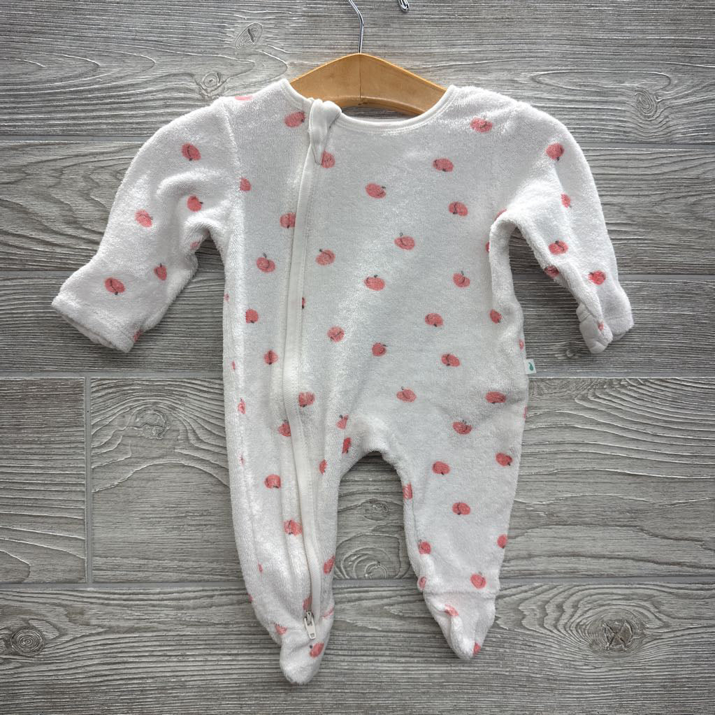 Side Zip Terry Sleeper Peaches NB
