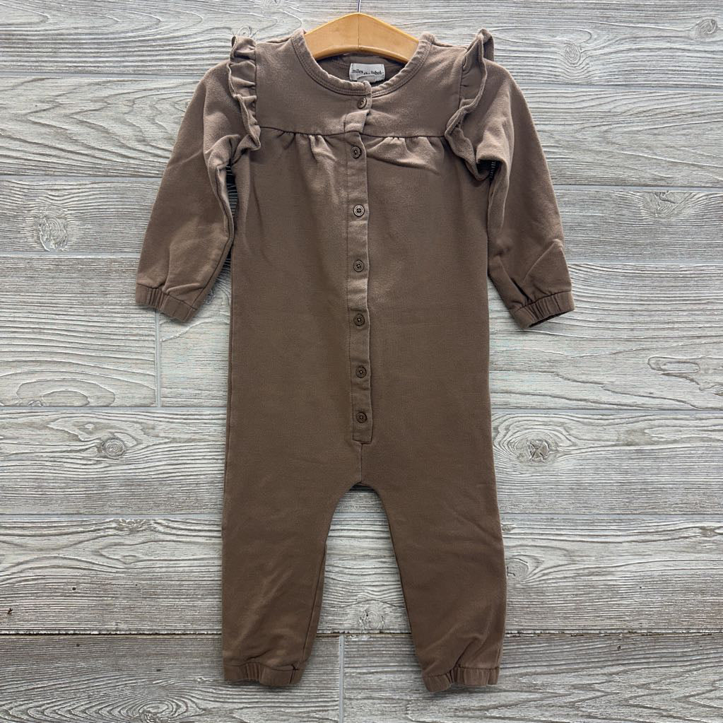 LS Button Up Outfit Flutter Sleeves 18M *