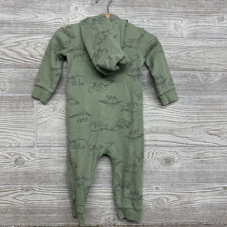 LS Waffle Knit Outfit W/ Hood Dinosaurs 12M