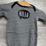 LS PJ Gown Stripes Hello Preemie