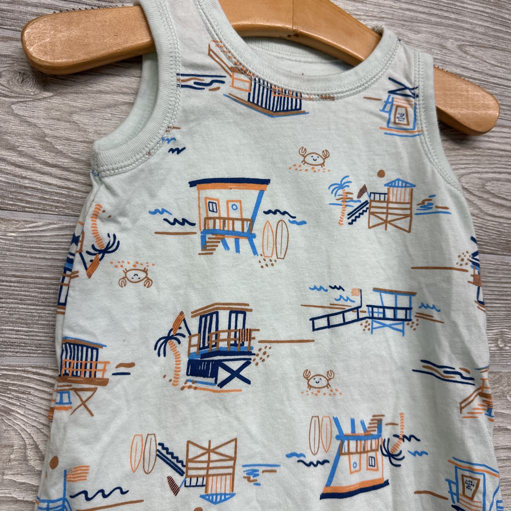 Tank Shorty Romper Beach Houses Surf Boards 12M