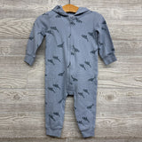 LS Waffle Knit Outfit W/ Hood Dinosaurs 12M