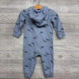 LS Waffle Knit Outfit W/ Hood Dinosaurs 12M