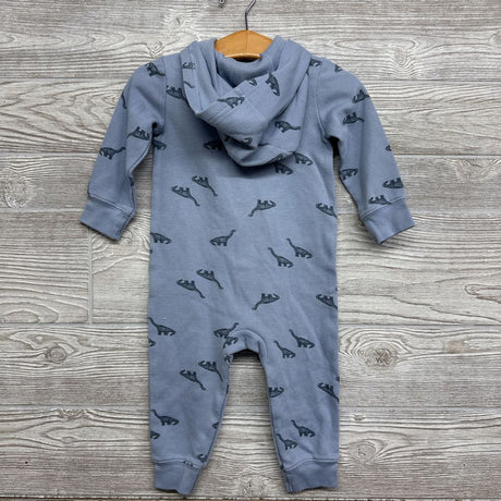 LS Waffle Knit Outfit W/ Hood Dinosaurs 12M