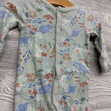 LS Snap Outfit Whales Coral 0-3M