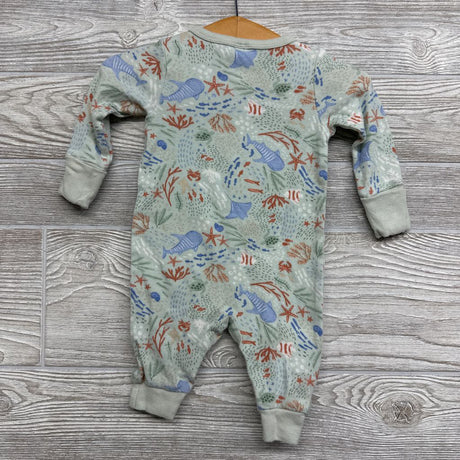 LS Snap Outfit Whales Coral 0-3M