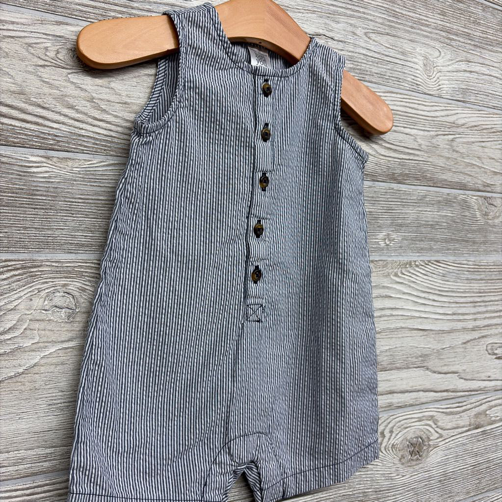 Tank Textured Button Up Shorty Romper 6M