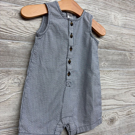 Tank Textured Button Up Shorty Romper 6M