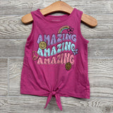 Front Knot Tank Top Amazing Smiley Peace 3T