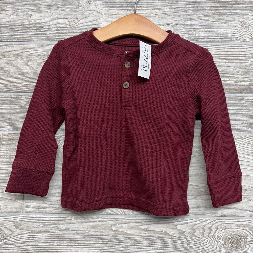 NEW LS Waffle Knit Henley Shirt 12-18M