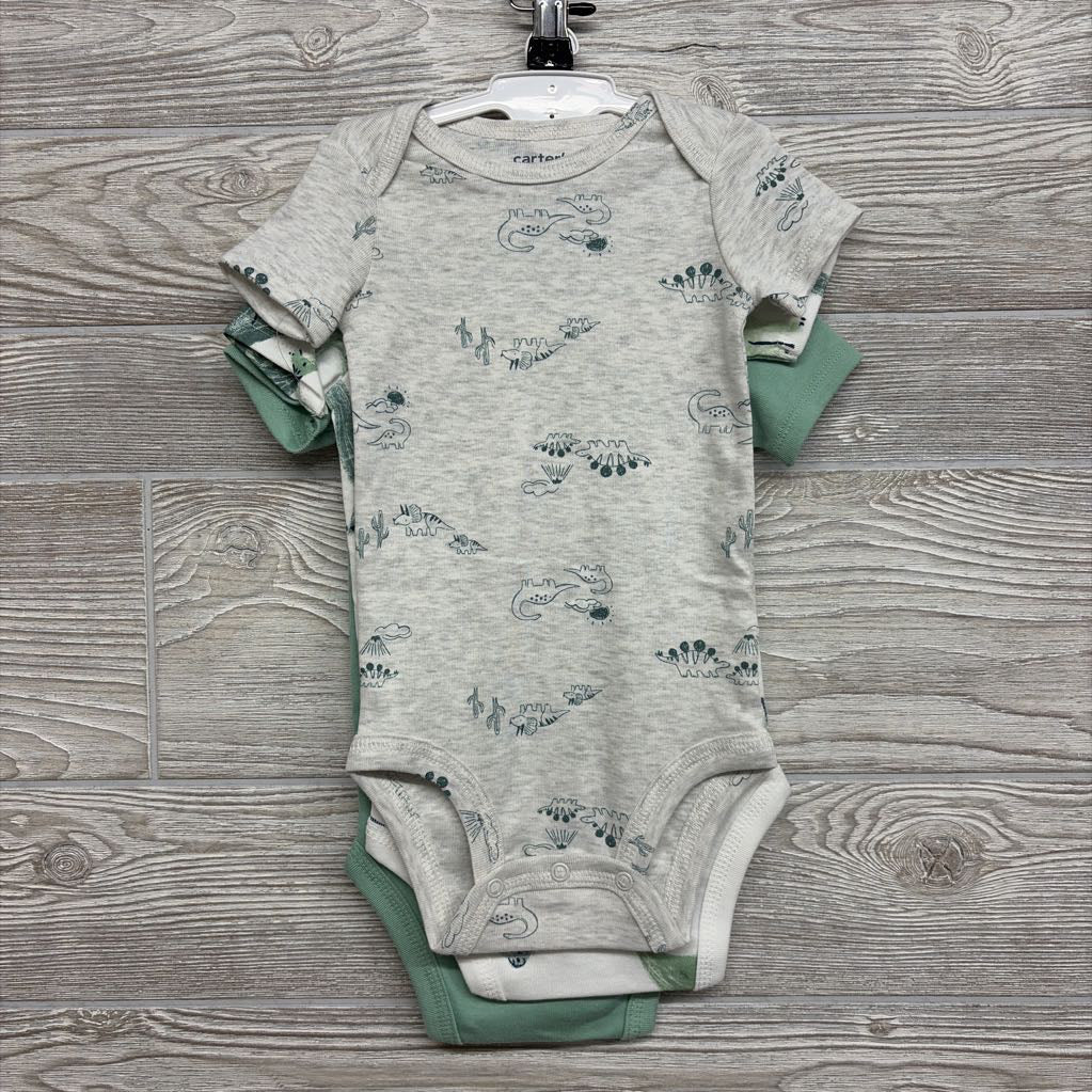 NEW 3 Pk Bodysuits Little Optimist Dinosaurs 6M