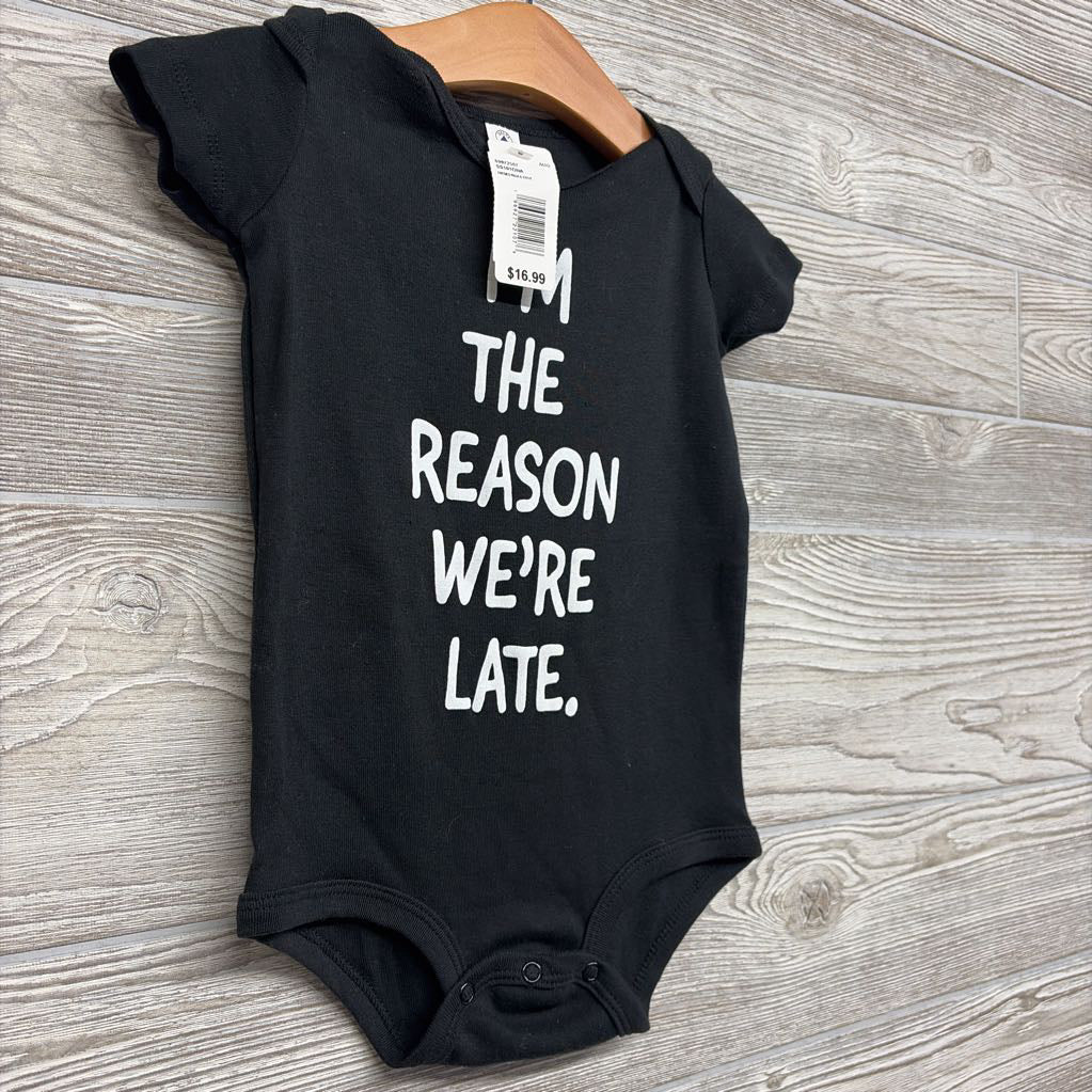NEW Bodysuit I'm The Reason We're Late 18M