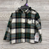 NEW LS Plaid Button Up Shirt Chest Pocket 12M