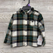 NEW LS Plaid Button Up Shirt Chest Pocket 12M