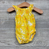 Flutter Sleeve Smocked Bodysuit Flowers 3M