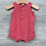Gauze Tank Henley Romper 3-6M