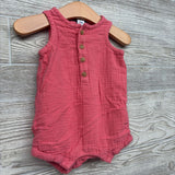 Gauze Tank Henley Romper 3-6M