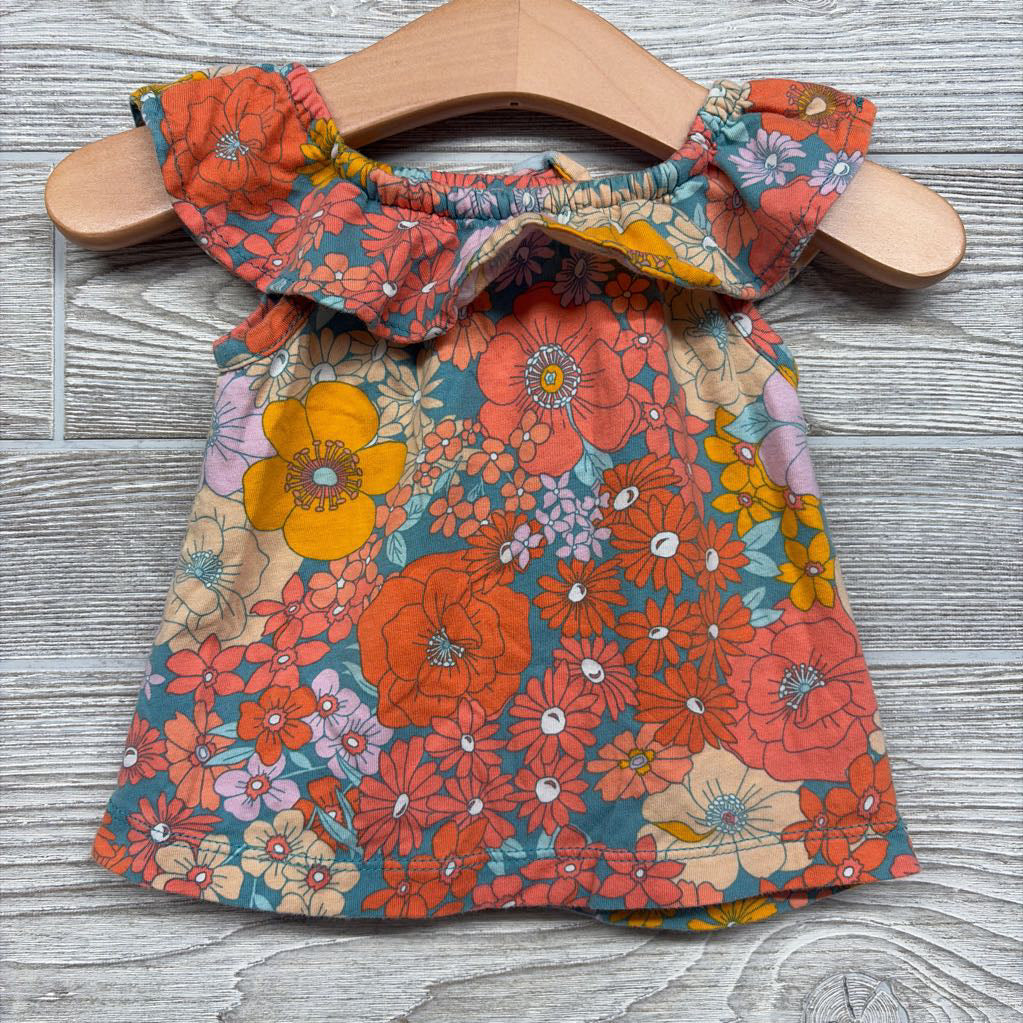 Flutter Sleeve Shirt Flowers 6M