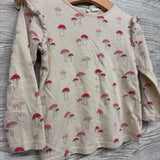 LS Shirt Mushrooms Flutter Sleeve 2T