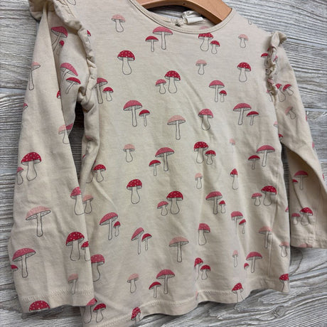 LS Shirt Mushrooms Flutter Sleeve 2T
