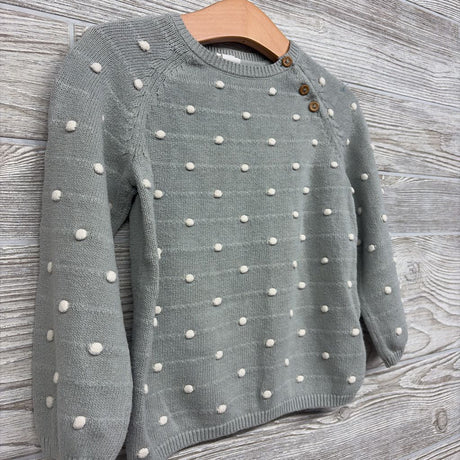 Button Neck Sweater Poms 2T