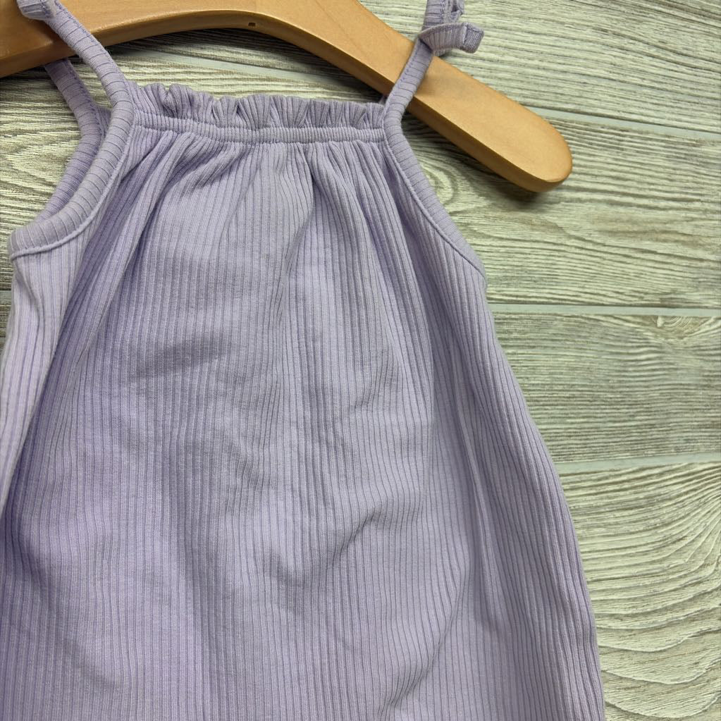 Ribbed Tank Romper Bow Straps 3-6M