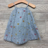 Tank Denim Dress Embroidered Flowers 18-24M