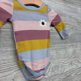 LS Bodysuit Stripes Flower 3M