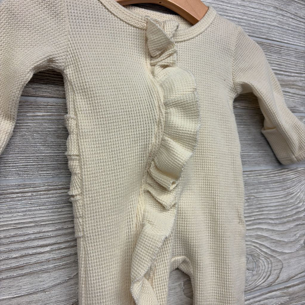 Waffle Knit Sleeper Ruffles 0-3M