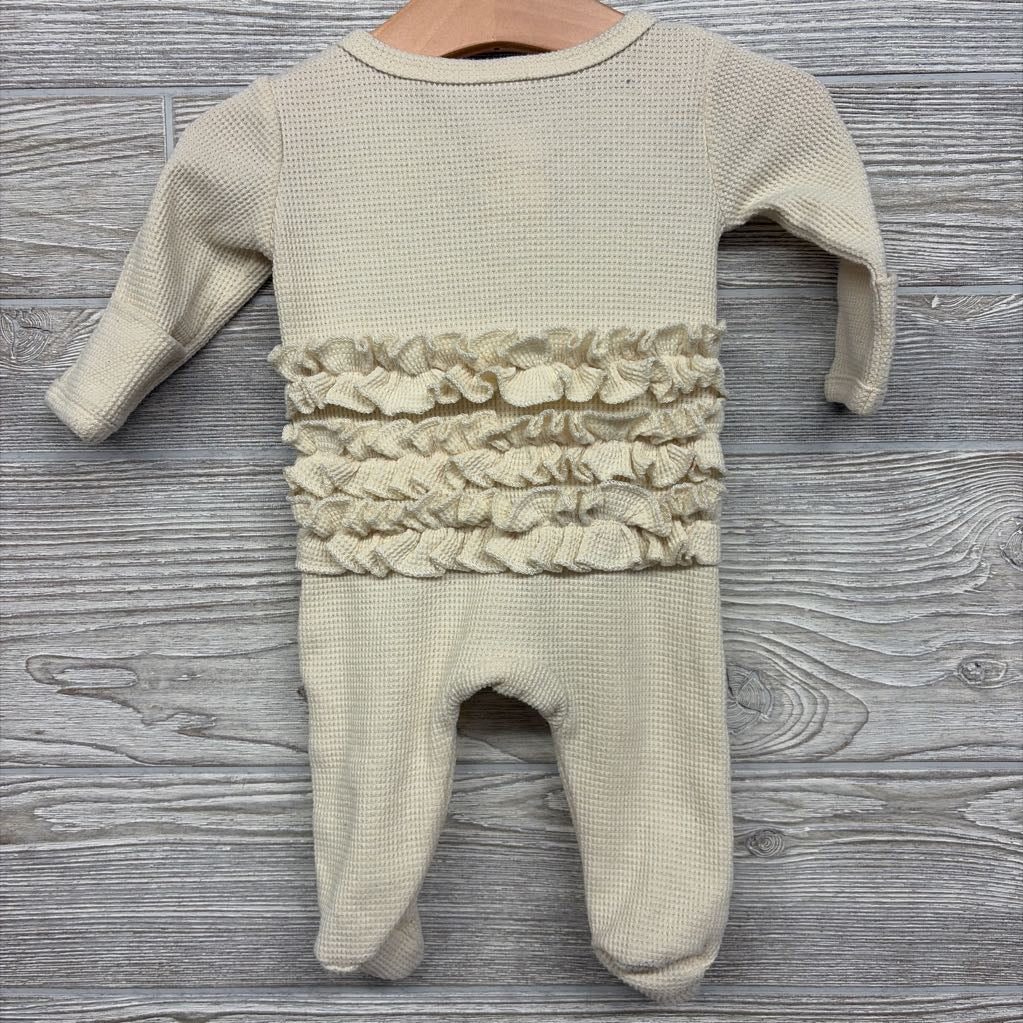 Waffle Knit Sleeper Ruffles 0-3M
