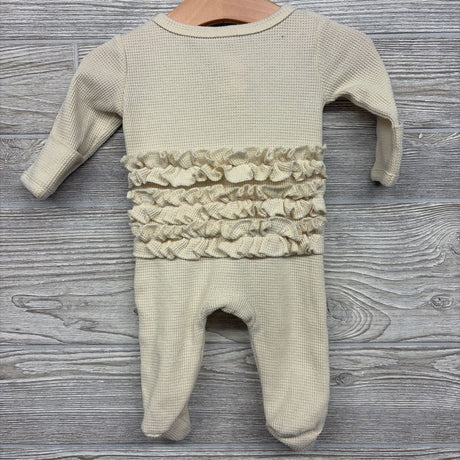 Waffle Knit Sleeper Ruffles 0-3M