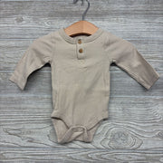 LS Ribbed Henley Bodysuit 0-3M