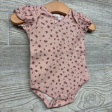 Puff Sleeve Bodysuit Flowers Bow 0-3M