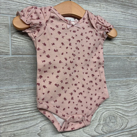 Puff Sleeve Bodysuit Flowers Bow 0-3M