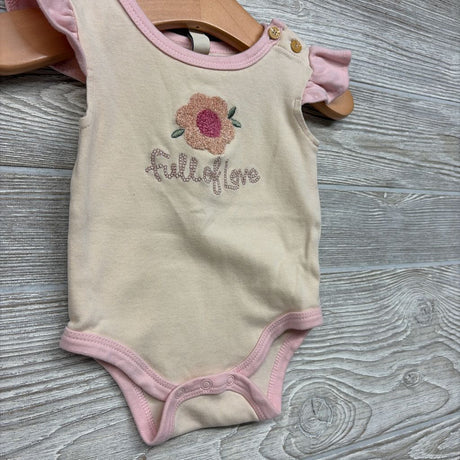 Organic Flutter Sleeve Bodysuit Full Of Love 0-3M