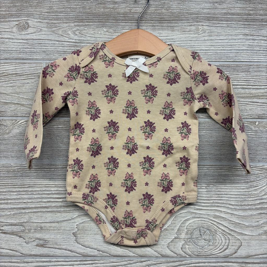 LS Bodysuit Flowers Bows 3-6M