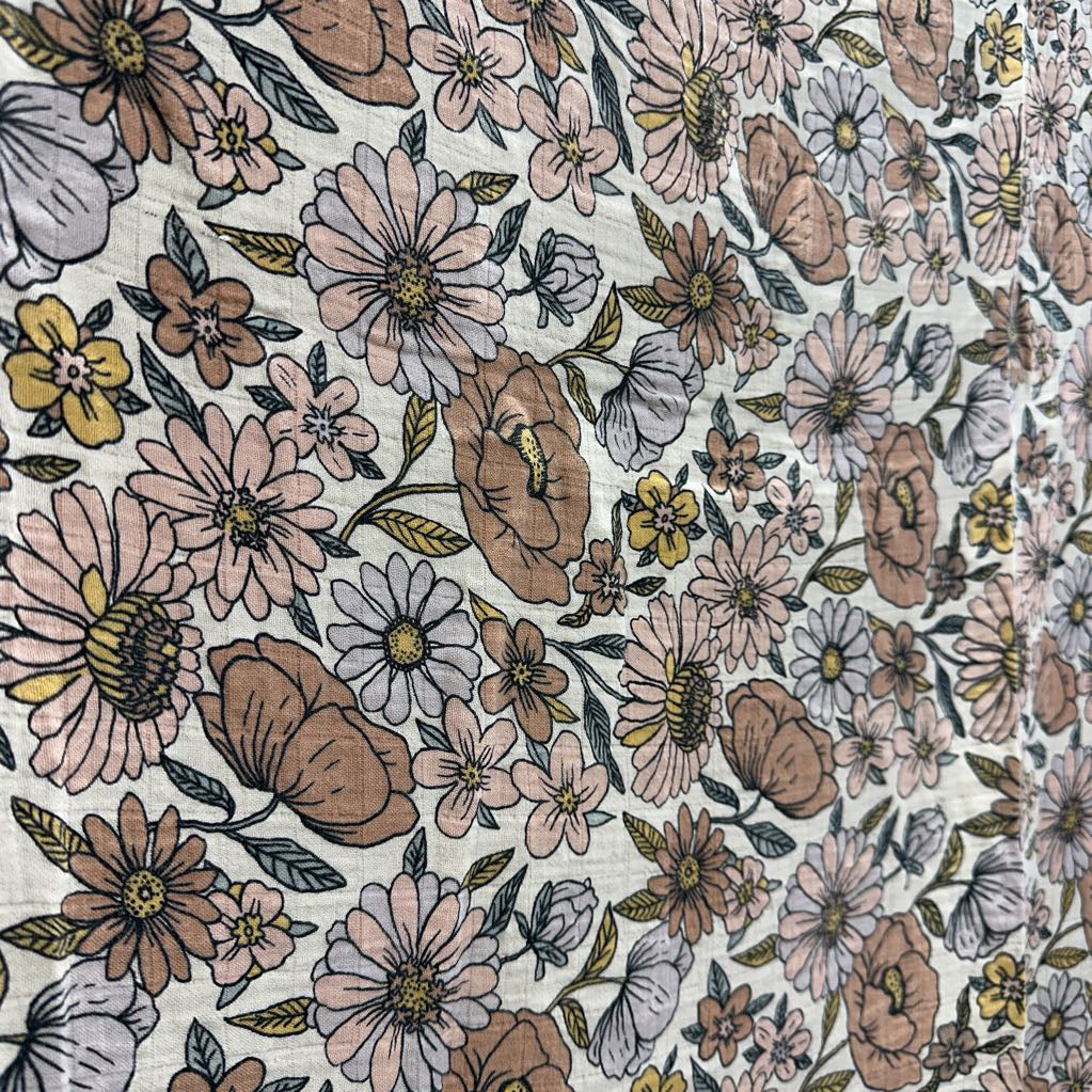 Organic Muslin Blanket Flowers