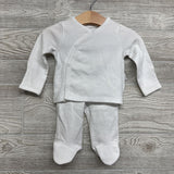 Nw/oT LS Pointelle Side Snap Shirt & Footed Pants 0-3M
