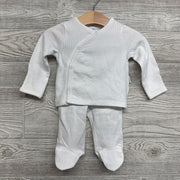 Nw/oT LS Pointelle Side Snap Shirt & Footed Pants 0-3M