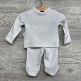 Nw/oT LS Pointelle Side Snap Shirt & Footed Pants 0-3M