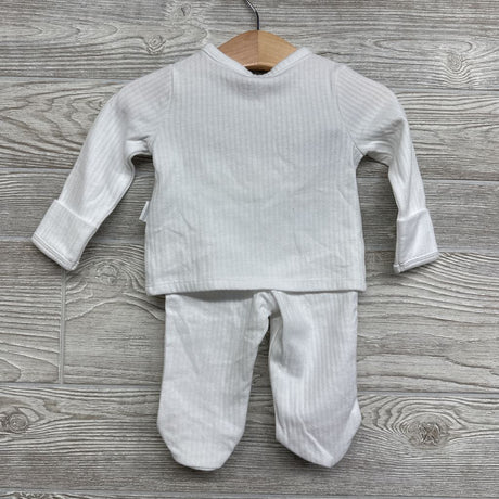 Nw/oT LS Pointelle Side Snap Shirt & Footed Pants 0-3M