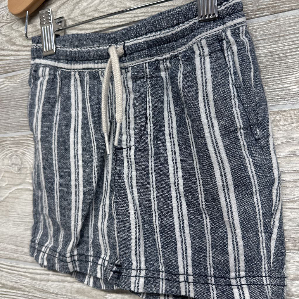 Pull On Drawstring Linen Blend Shorts Stripes 18-24M