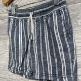 Pull On Drawstring Linen Blend Shorts Stripes 18-24M