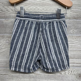 Pull On Drawstring Linen Blend Shorts Stripes 18-24M