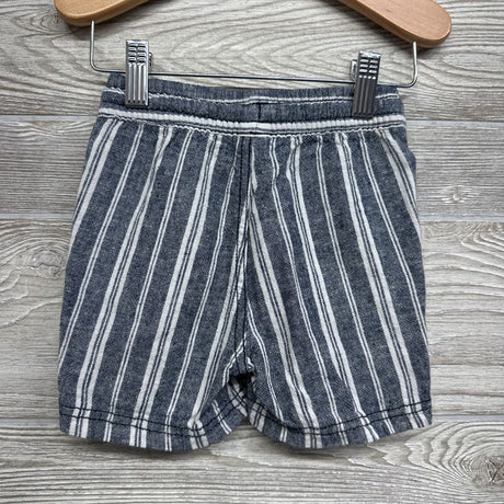 Pull On Drawstring Linen Blend Shorts Stripes 18-24M