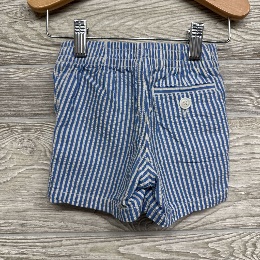 Seersucker Pull On Drawstring Shorts Stripes 12-18M