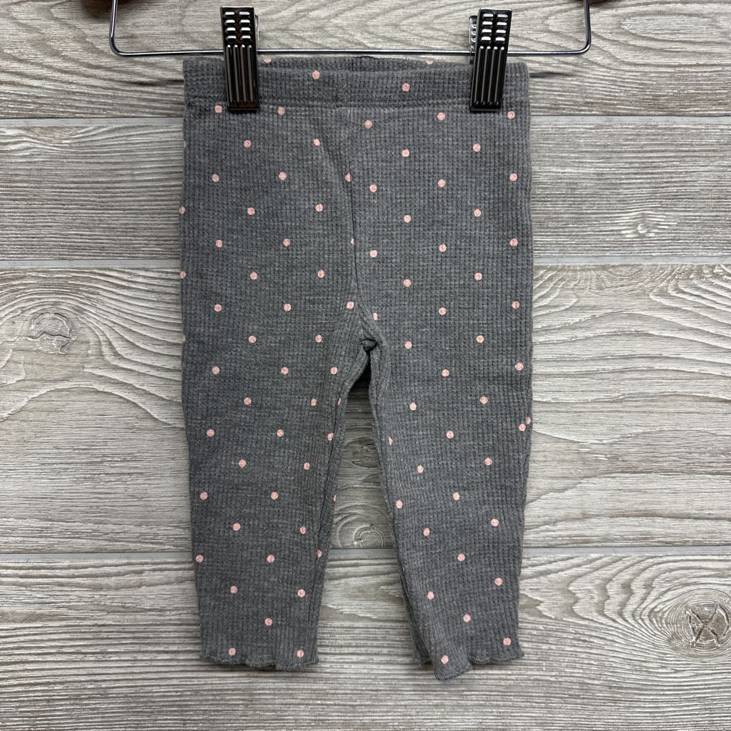 LS Waffle Knit Skirted Bodysuit & Leggings Dots 6M