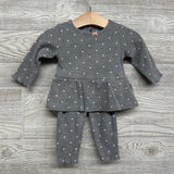 LS Waffle Knit Skirted Bodysuit & Leggings Dots 6M