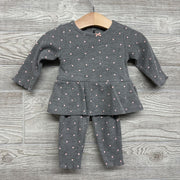 LS Waffle Knit Skirted Bodysuit & Leggings Dots 6M